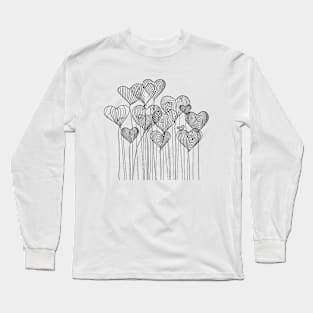 Line Art Valentine romantic Long Sleeve T-Shirt